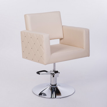Парикмахерский комплект "Генри", Бежевый, 1 кресло гидравлика диск, 1 мойка средняя белая раковина