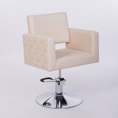 Парикмахерский комплект "Генри", Бежевый, 1 кресло гидравлика диск, 1 мойка средняя белая раковина