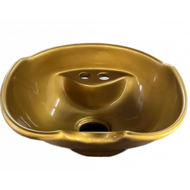 Парикмахерская глубокая раковина SUN&SPA "БРОСС" золотая + СЛИВ